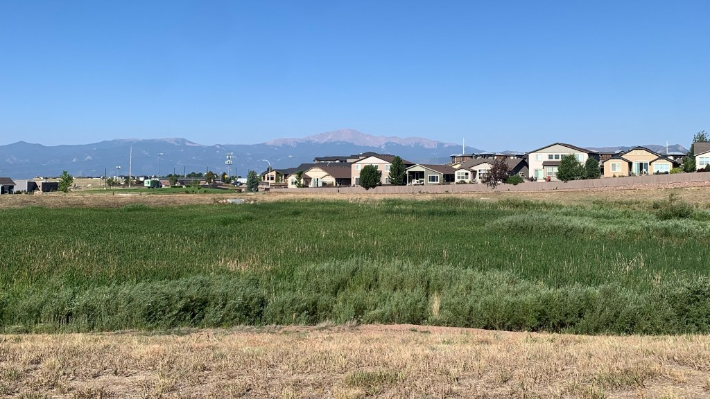 A northeast Colorado Springs neighborhood, with Pikes Peak on the horizon.